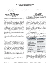 Development and Evolution of Agile Changes in a World of Change