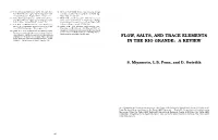 Flow, Salts, and Trace Elements in the Rio Grande