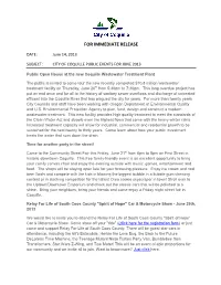 For Immediate Release