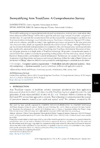 130 Demystifying Arm Trustzone: a Comprehensive Survey