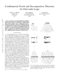 Combinatorial Proofs and Decomposition Theorems for First