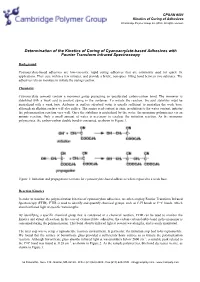 Determination of the Kinetics of Curing of Cyanoacrylate-Based Adhesives with Fourier Transform Infrared Spectroscopy