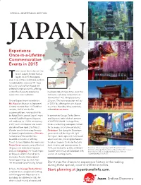 Experience Once-In-A-Lifetime Commemorative Events in 2015