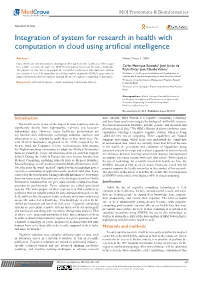 Integration of System for Research in Health with Computation in Cloud Using Artificial Intelligence