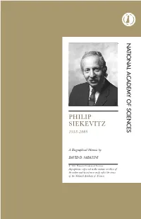 Philip Siekevitz 1918-2009