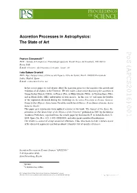 Pos(APCS2016)001 the Impact of the Space Ex- " Published in 2004 by the Kluwer Accretion Processes in Cosmic Sources: † ∗