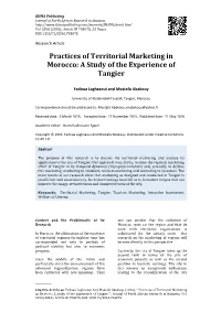 Practices of Territorial Marketing in Morocco: a Study of the Experience of Tangier