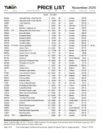 PRICE LIST November,2020 CSPC Status Product Description %Alc
