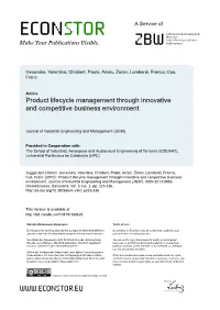 Product Lifecycle Management Through Innovative and Competitive Business Environment