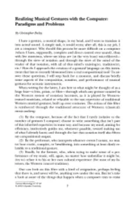 Realizing Musical Gestures with the Computer: Paradigms and Problems