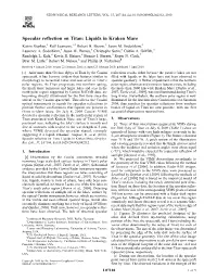 Specular Reflection on Titan: Liquids in Kraken Mare Katrin Stephan,1 Ralf Jaumann,1,2 Robert H