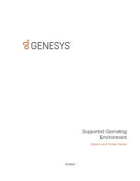 Supported Operating Environment