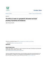 The Effects of Water on Sympathetic Detonation and Dead Pressing of Dynamite and Emulsions