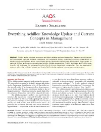 Everything Achilles: Knowledge Update and Current Concepts in Management AAOS Exhibit Selection