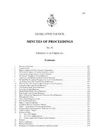 Minutes of Proceedings