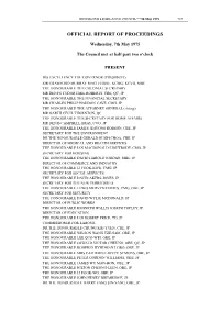 Official Report of Proceedings