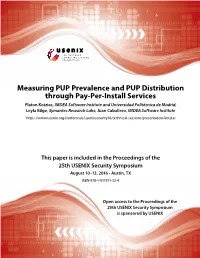 Measuring PUP Prevalence and PUP Distribution Through Pay-Per-Install