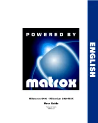 Millennium G400/G400 MAX User Guide