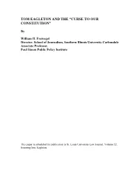 Tom Eagleton and the "Curse to Our Constitution"