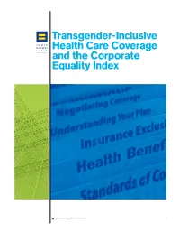 Transgender-Inclusive Health Care Coverage and the Corporate Equality Index