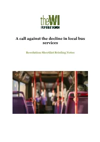 A Call Against the Decline in Local Bus Services