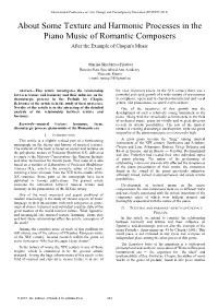 About Some Texture and Harmonic Processes in the Piano Music of Romantic Composers After the Example of Chopin's Music