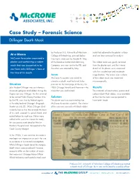 Case Study – Forensic Science Dillinger Death Mask