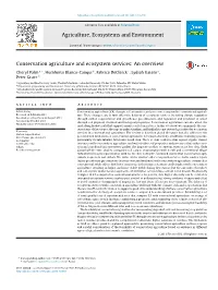 Conservation Agriculture and Ecosystem Services: an Overview