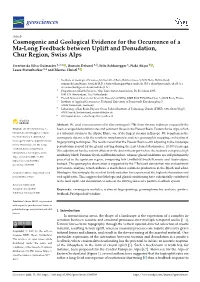 Cosmogenic and Geological Evidence for the Occurrence of a Ma-Long Feedback Between Uplift and Denudation, Chur Region, Swiss Alps