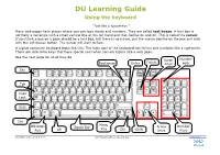 DU Learning Guide Using the Keyboard