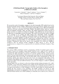 GNSS-Based Radio Tomographic Studies of the Ionosphere at Different Latitudes