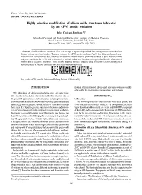 Highly Selective Modification of Silicon Oxide Structures Fabricated by an AFM Anodic Oxidation