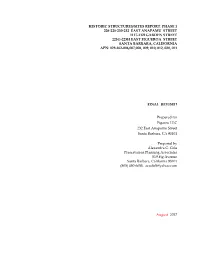 Historic Structures/Sites Report