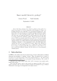 Inner Model Theoretic Geology∗