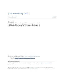 JORA: Complete Volume 2, Issue 1