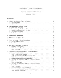 Polynomial Curves and Surfaces