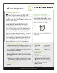 Target Market Person Activity Guide