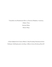 Vulnerability to the Misinformation Effect As a Function of Handedness Consistency