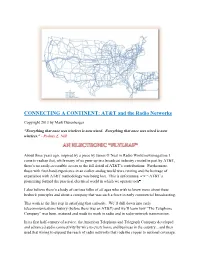 CONNECTING a CONTINENT: AT&T and the Radio Networks