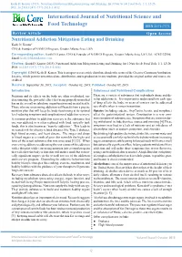 International Journal of Nutritional Science and Food Technology Volume1 Issue1 October 2015 an Open Access Journal