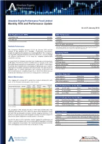 Monthly NTA and Performance Update