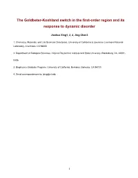 The Goldbeter-Koshland Switch in the First-Order Region and Its Response to Dynamic Disorder