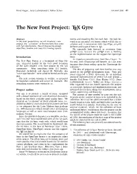 The New Font Project: TEX Gyre