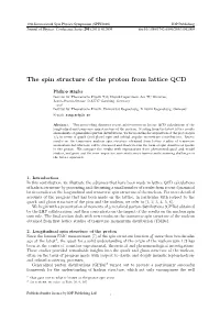 The Spin Structure of the Proton from Lattice QCD