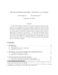 The Uncertainty Principle: Variations on a Theme