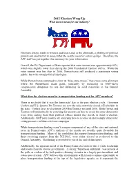 2012 Election Wrap up What Does It Mean for Our Industry?