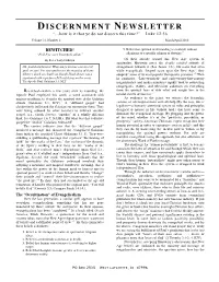 Discernment Newsletter