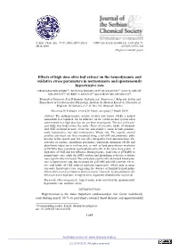 Effects of High Dose Olive Leaf Extract on the Hemodynamic and Oxidative