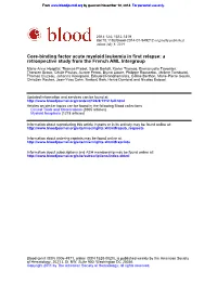 Retrospective Study from the French AML Intergroup Core-Binding Factor