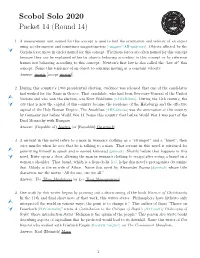 Scobol Solo 2020 Packet 14 (Round